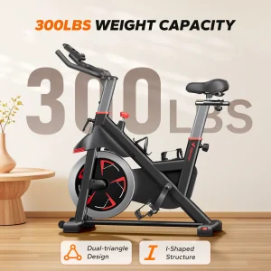 MERACH Bluetooth Indoor Exercise Bike – 300 lb Capacity