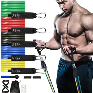 11-Piece Resistance Bands Set – Up to 150 lb