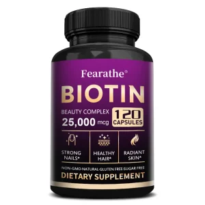 Biotin 25,000 mcg Hair, Skin & Nail Support – 120 Capsules