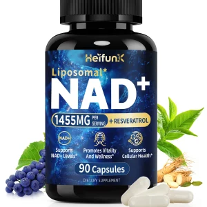 90 Capsules NAD+ Boost-with Resveratrol,Enhances Cellular Vitality,Promotes Cell Repair,Anti-Aging,Boosts Energy and Focus
